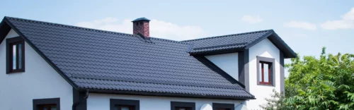 Phoot haut de page avec une maison toiture tuile noire