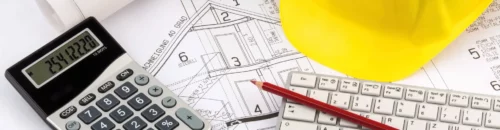 photo haut de page devis représentant un plan et une calculatrice