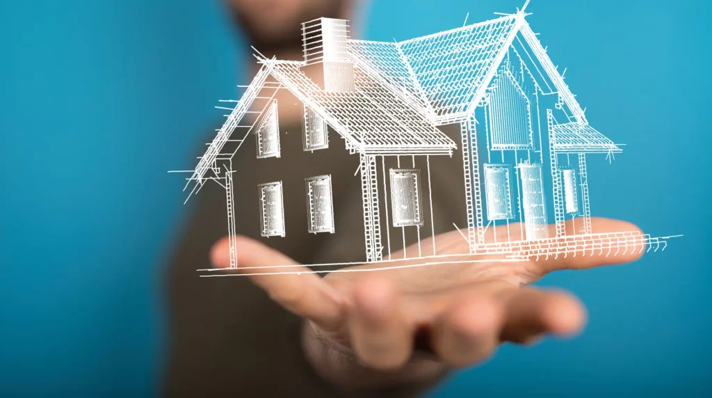 Photo d'une maison en fliet de dessin blanc Couvreur KG TOITURE