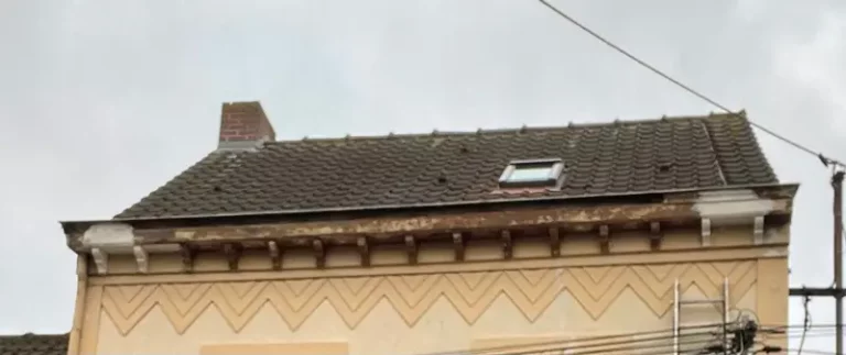 Avant nettoyage et mise en peinture d'un chéneau